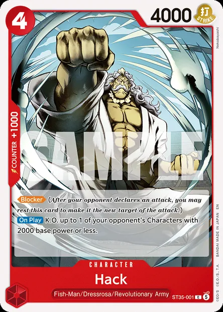 Hack, One Piece card ST35-001 — RED/BLACK Sabo set