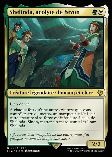 Shelinda, acolyte de Yevon, carte Magic FIC 94 — extension Final Fantasy Commander