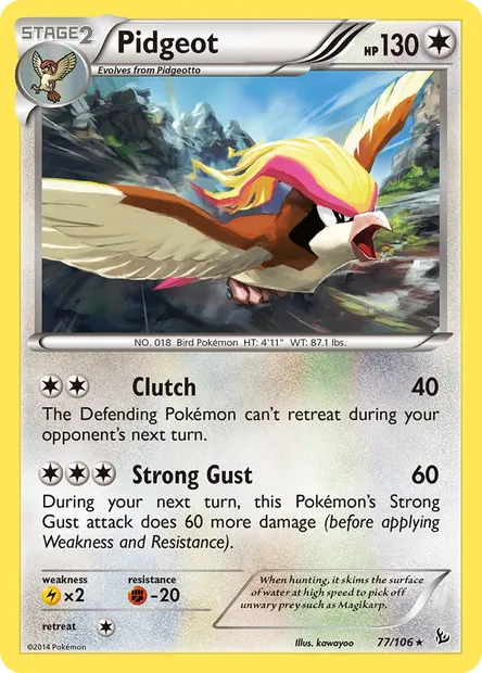 Pidgeot, Pokémon card FLF 77 — Flashfire set