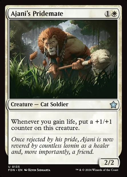 Ajani's Pridemate, Magic card FDN 135 — Foundations set