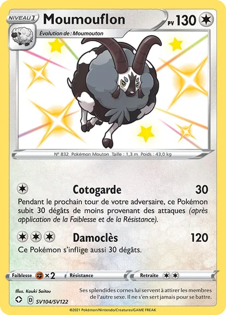 Moumouflon, carte Pokémon SHF SV104 — extension Destinées Radieuses