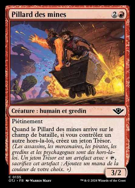 Pillard des mines, carte Magic OTJ 135 — extension Outlaws of Thunder Junction