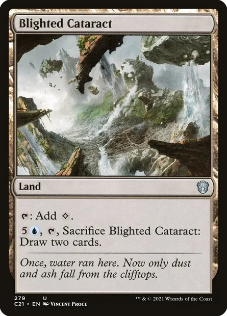 Blighted Cataract, Magic card C21 279 — Commander 2021 set