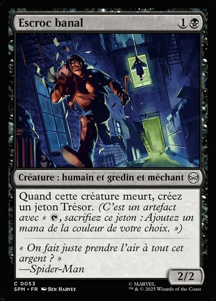 Escroc banal, carte Magic SPM 53 — extension Marvel's Spider-Man