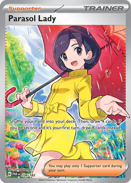 Parasol Lady, Pokémon card PAR 238 — Paradox Rift set