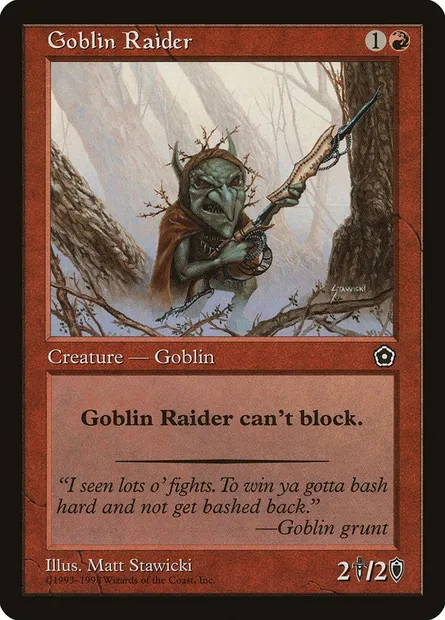 Goblin Raider, Magic card P02 103 — Portal Second Age set