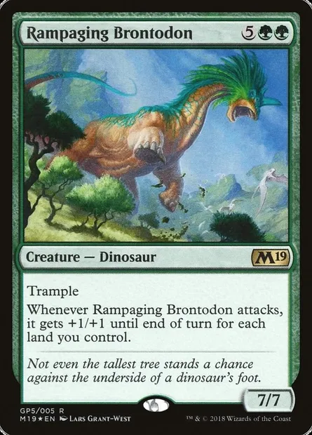 Rampaging Brontodon, Magic card G18 GP5 — M19 Gift Pack set