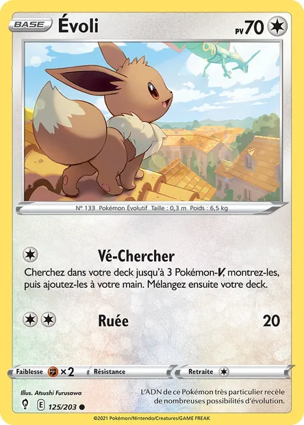 Évoli, carte Pokémon EVS 125 — extension Évolution Céleste