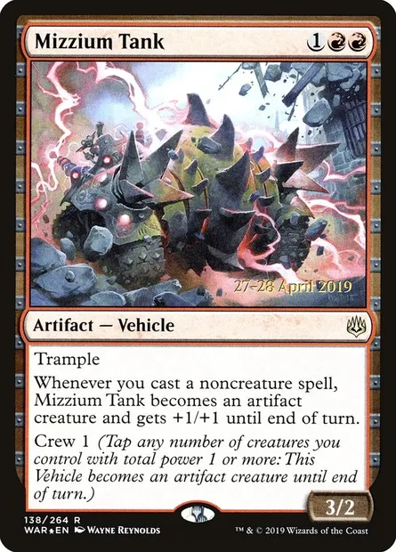 Char de mizzium, carte Magic PWAR 138s — extension War of the Spark Promos