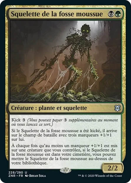Squelette de la fosse moussue, carte Magic ZNR 228 — extension Renaissance de Zendikar