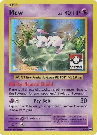 Mew Lv.8, carte Pokémon LGP 053-3 — extension League Promos