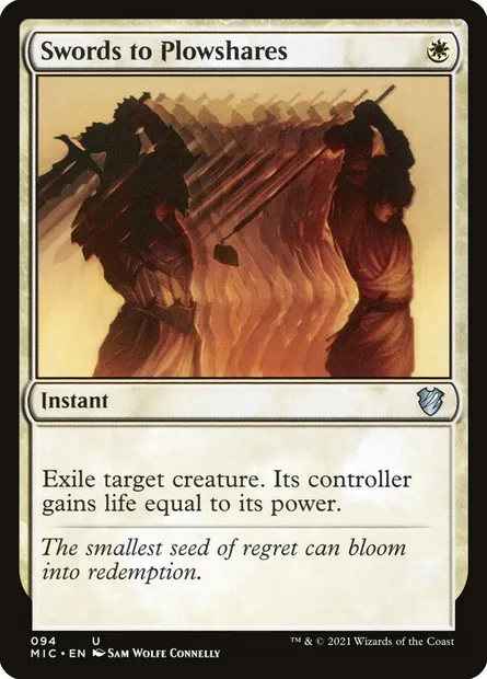 Swords to Plowshares, Magic card MIC 94 — Midnight Hunt Commander set