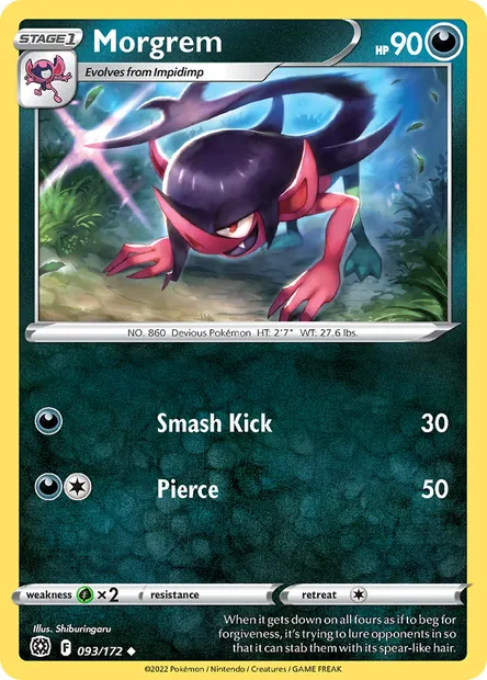 Morgrem, Pokémon card BRS 093 — Brilliant Stars set