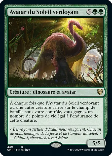Avatar du Soleil verdoyant, carte Magic CMR 439 — extension Commander Legends