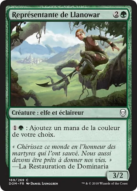 Représentante de Llanowar, carte Magic DOM 169 — extension Dominaria