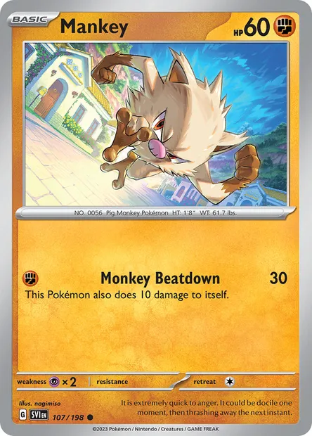 Mankey, Pokémon card SVI 107 — Scarlet & Violet set
