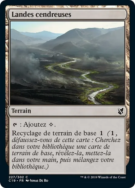 Landes cendreuses, carte Magic C19 227 — extension Commander 2019