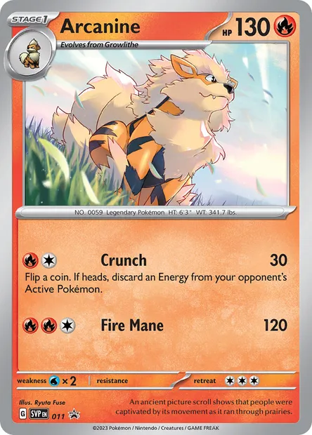 Arcanine, Pokémon card PR-SV 011 — SVP Black Star Promos set