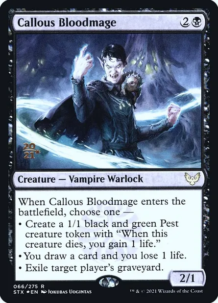 Callous Bloodmage, Magic card PSTX 66s — Strixhaven: School of Mages Promos set