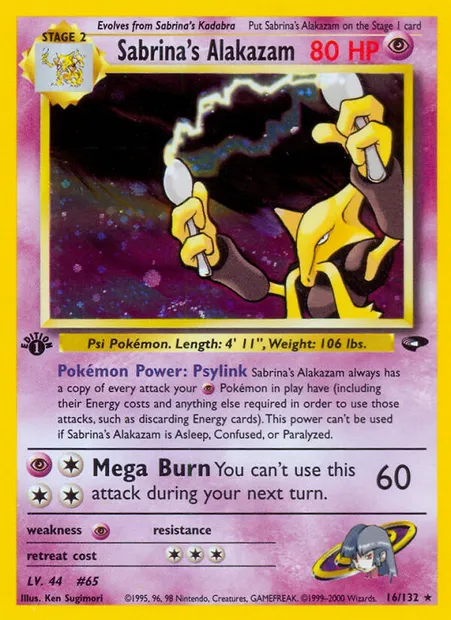 Sabrina's Alakazam, Pokémon card GC 16 — Gym Challenge set