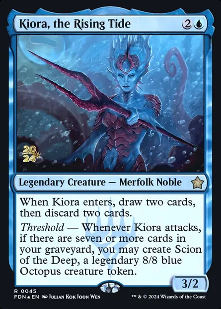 Kiora, the Rising Tide, Magic card PFDN 45s — Foundations Promos set