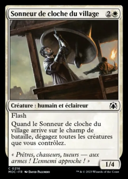 Sonneur de cloche du village, carte Magic MOC 216 — extension March of the Machine Commander