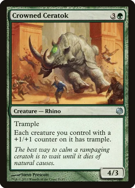 Crowned Ceratok, Magic card DDL 51 — Duel Decks: Heroes vs. Monsters set
