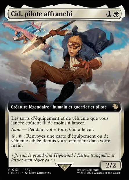Cid, pilote affranchi, carte Magic FIC 131 — extension Final Fantasy Commander