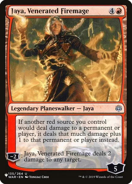 Jaya, Venerated Firemage, Magic card PLST WAR-135 — The List set