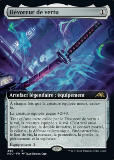 Dévoreur de vertu, carte Magic NEO 496 — extension Kamigawa: La Dynastie Néon