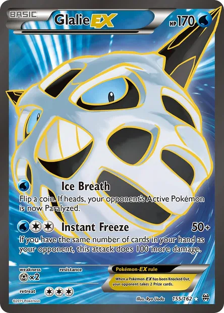 Glalie EX, Pokémon card BKT 155 — BREAKthrough set