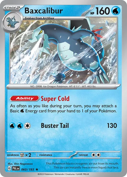 Baxcalibur, Pokémon card PAL 060 — Paldea Evolved set