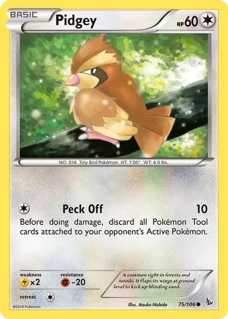 Pidgey, Pokémon card FLF 75 — Flashfire set