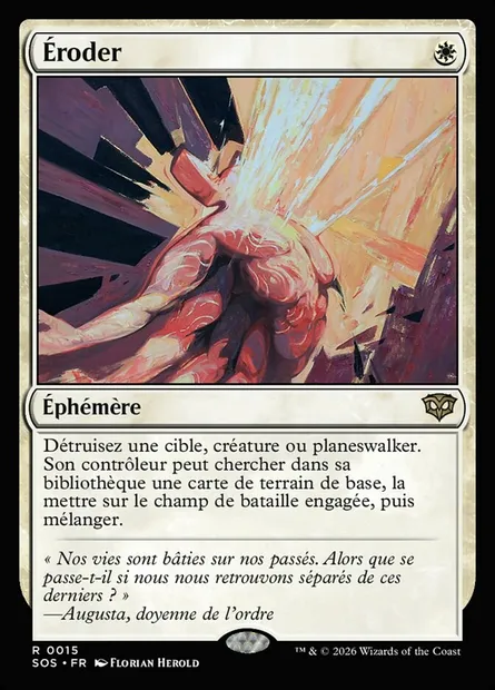 Éroder, carte Magic SOS 15 — extension Secrets of Strixhaven