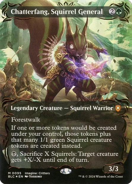 Chatterfang, Squirrel General, Magic card BLC 95 — Bloomburrow Commander set