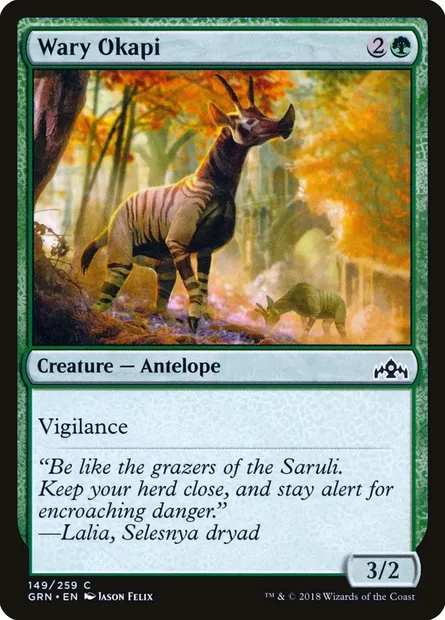 Wary Okapi, Magic card GRN 149 — Guilds of Ravnica set