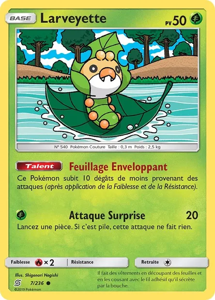 Larveyette, carte Pokémon UNM 7 — extension Harmonie des Esprits