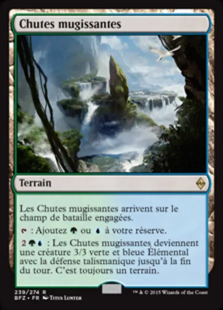 Chutes mugissantes, carte Magic BFZ 239 — extension La bataille de Zendikar