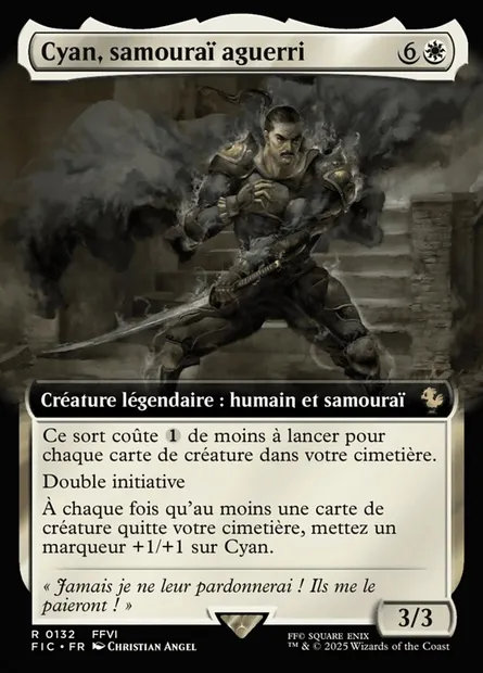 Cyan, samouraï vengeur, carte Magic FIC 132 — extension Final Fantasy Commander