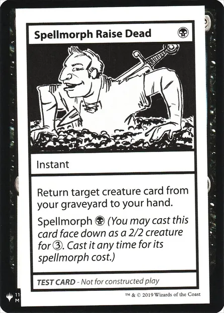 Spellmorph Raise Dead, carte Magic CMB1 46 — extension Mystery Booster Playtest Cards 2019