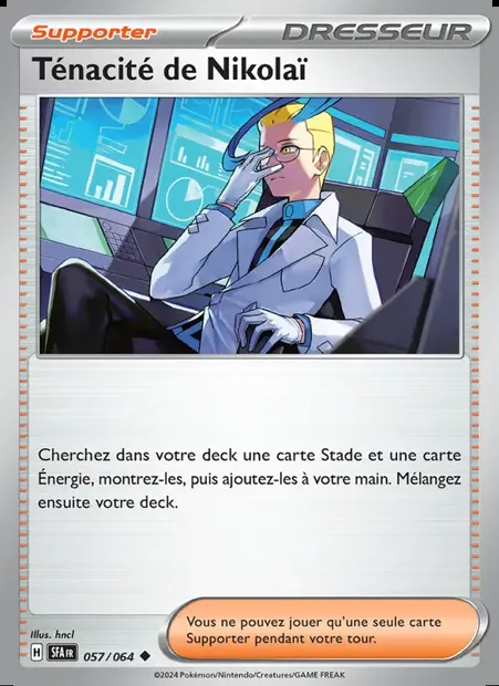 Ténacité de Nikolaï, carte Pokémon SFA 057 — extension Fable Nébuleuse
