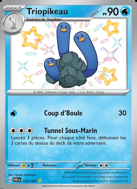 Triopikeau, carte Pokémon PAF 122 — extension Destinées de Paldea
