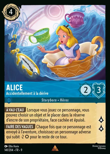 Alice - Accidentellement à la dérive, carte Disney Lorcana CH9-141 — extension Fabuleux