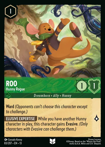 Roo - Hunny Rogue, Disney Lorcana card CH13-083 — Attack of the Vine! set
