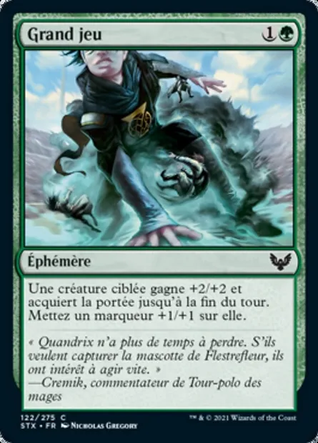 Grand jeu, carte Magic STX 122 — extension Strixhaven: l'Académie des Mages