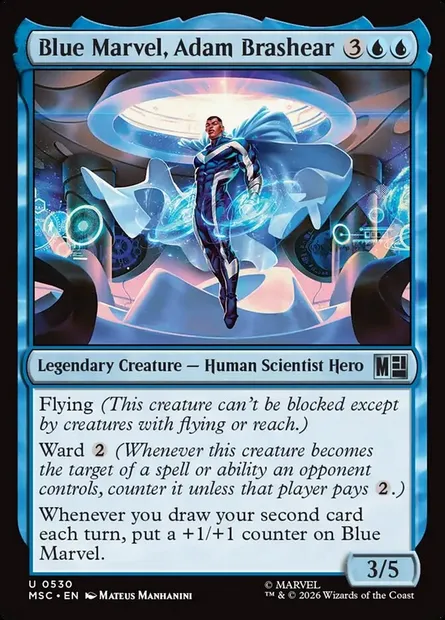 Blue Marvel, Adam Brashear, Magic card MSC 530 — Marvel Super Heroes Commander set