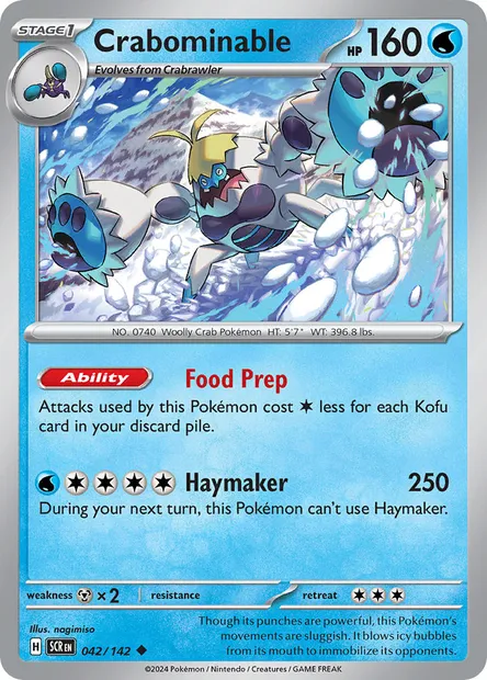 Crabominable, Pokémon card SCR 042 — Stellar Crown set
