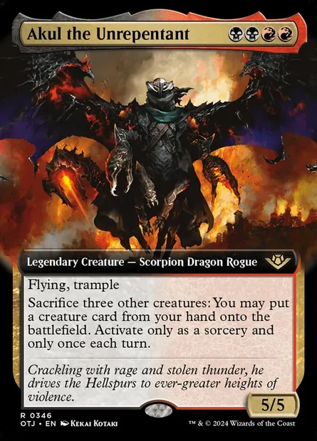 Akul the Unrepentant, Magic card OTJ 346 — Outlaws of Thunder Junction set