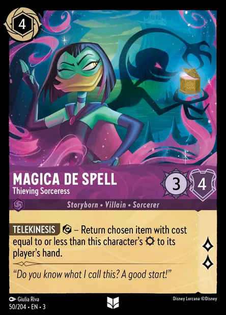 Magica De Spell - Thieving Sorceress, Disney Lorcana card CH3-050 — Into the Inklands set