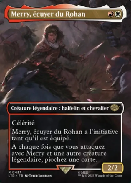 Merry, écuyer du Rohan, carte Magic LTR 437 — extension Le Seigneur des Anneaux : chroniques de la Terre du Milieu